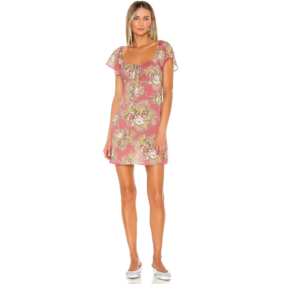 Auguste Bonnie Cottagecore Beachside Milkmaid Floral Prarie Mini Dress